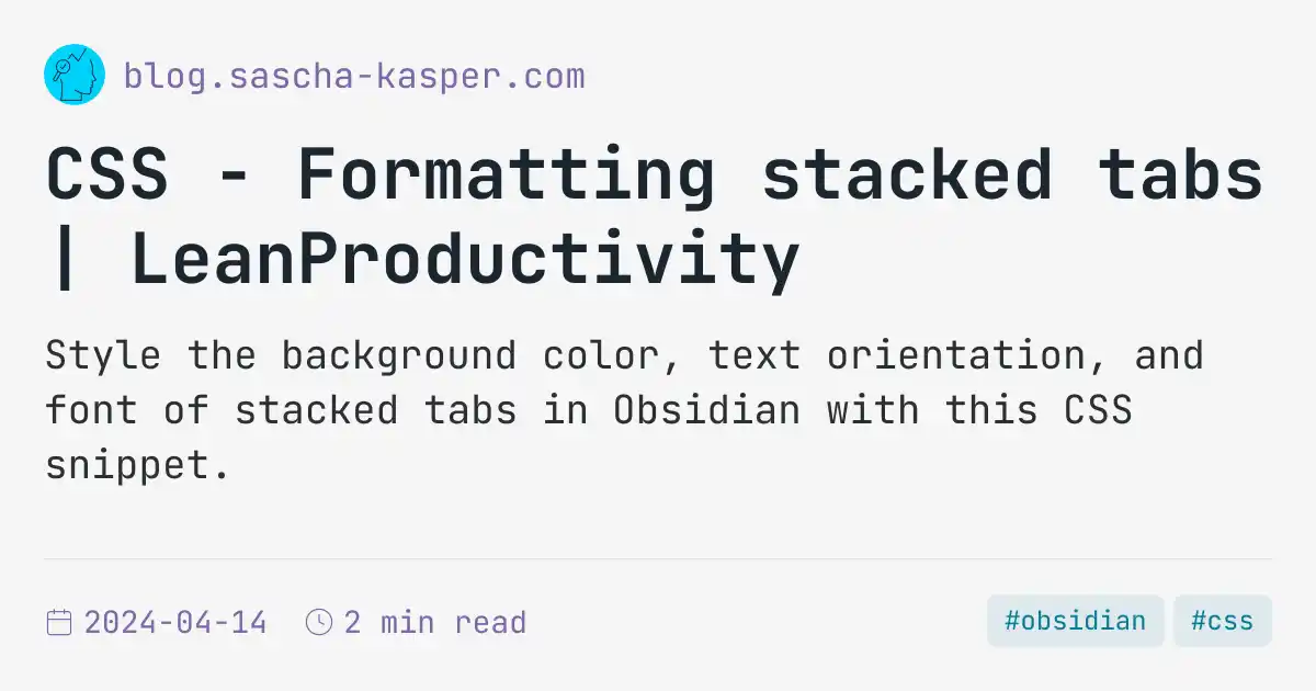 CSS - Formatting stacked tabs | LeanProductivity