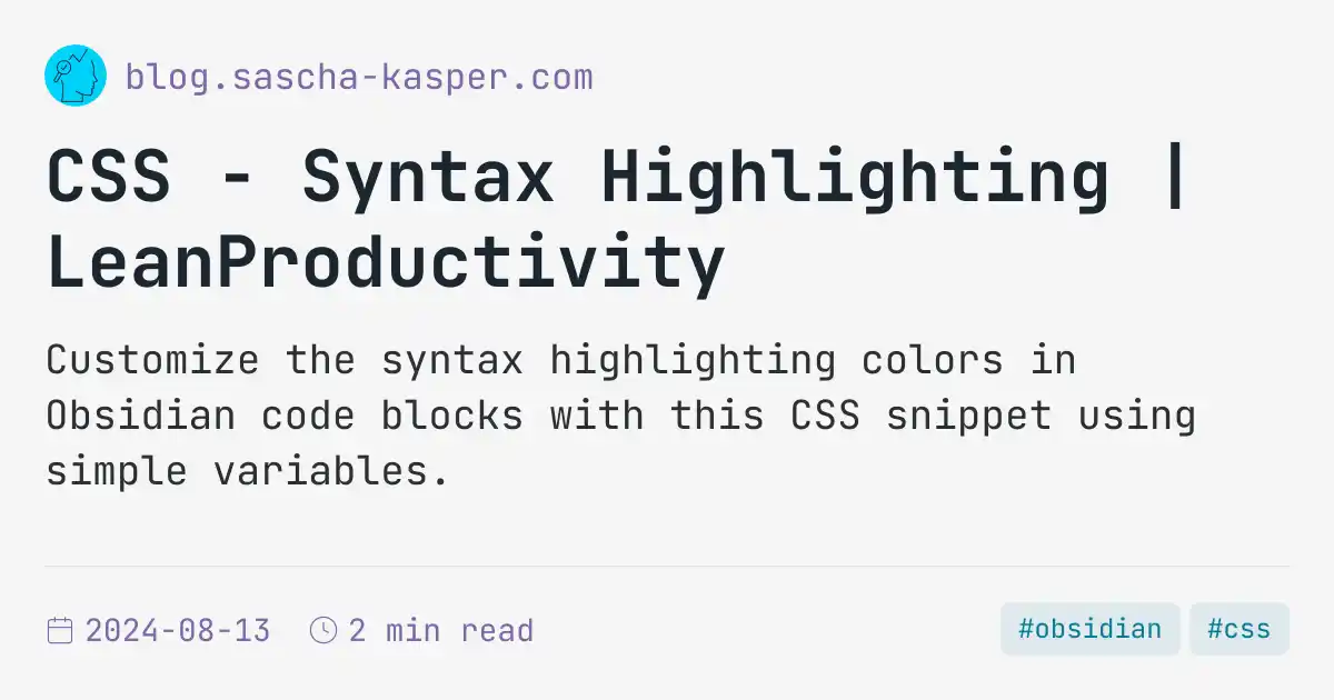 CSS - Syntax Highlighting | LeanProductivity