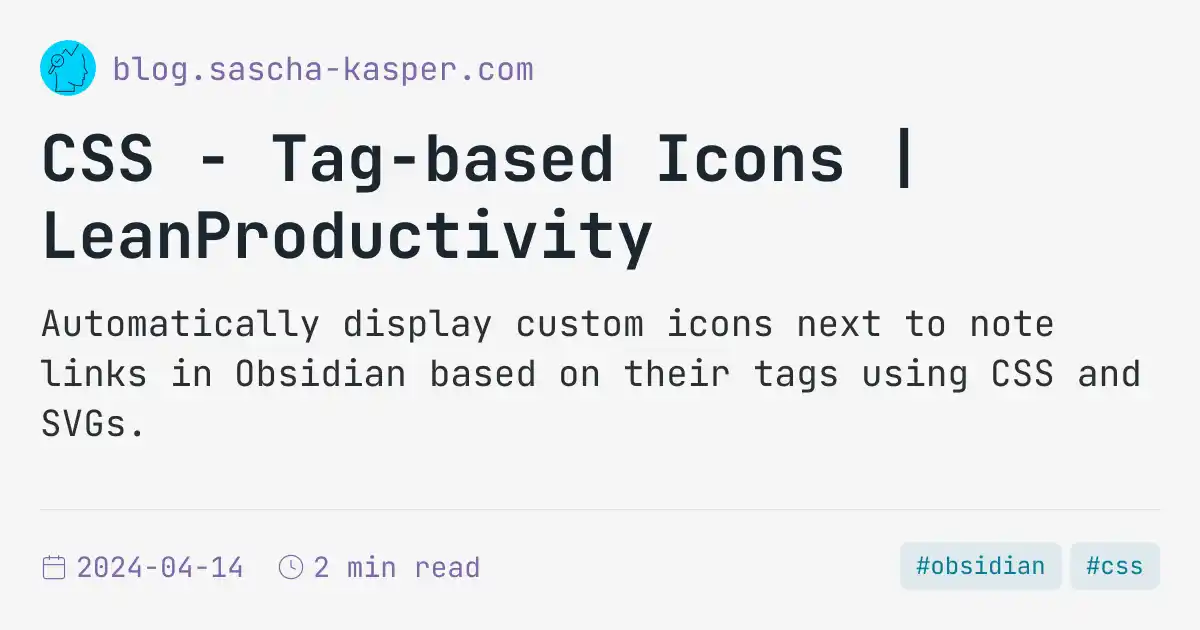 CSS - Tag-based Icons | LeanProductivity