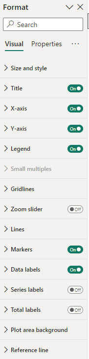 Area Chart Stacked Settings