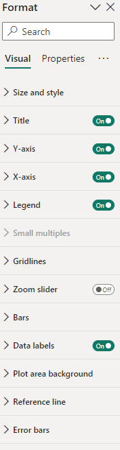 Bar Chart Clustered Settings