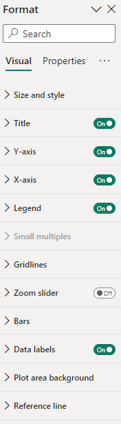 Bar Chart Hundred Percent Stacked Settings