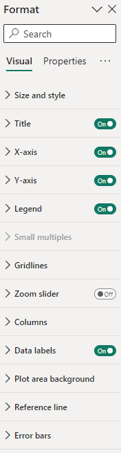 Column Chart Clustered Settings