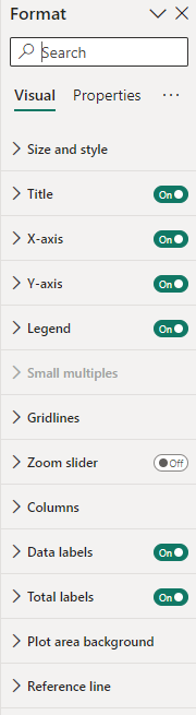 Column Chart Stacked Settings