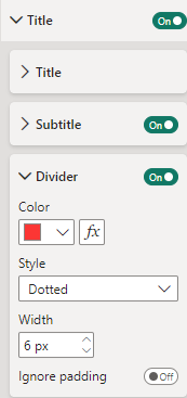 Divider Settings