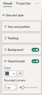 General Visual Border Settings