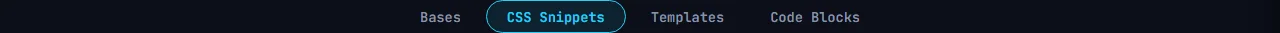 Module selector tabs with CSS Snippets highlighted