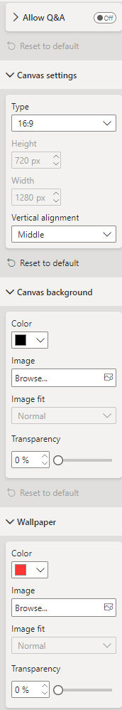 Outspace Pane Settings