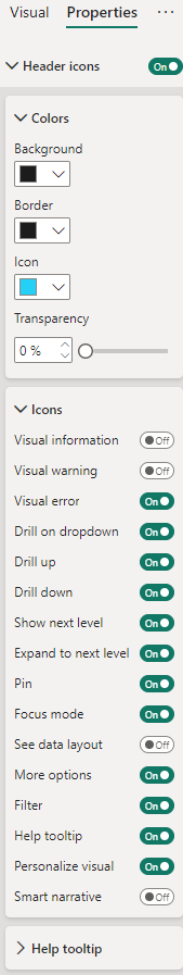 Visual Header Settings